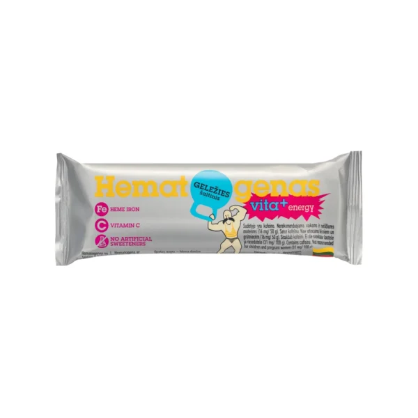 Hematogenas VITA+ energy hematogens ar taurīnu un kofeīnu, 50g