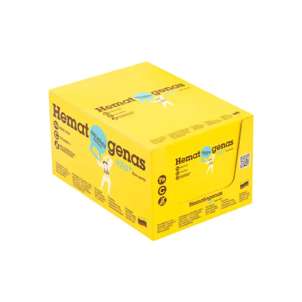 Hematogenas VITA+ hematogens ar linsēklām, dzelzi, vitamīniem C, B12, folijskābi, 50g x 32