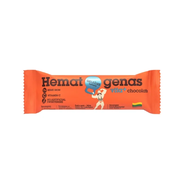 Hematogenas VITA+ hematogens ar šokolādes glazūru, dzelzi un vitamīnu C, 40g x 36 - Image 2