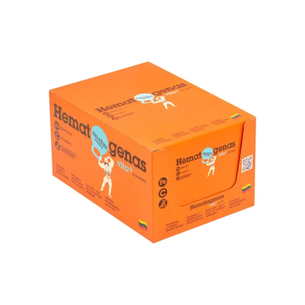 Hematogenas VITA+ hematogens ar šokolādes glazūru, dzelzi un vitamīnu C, 40g x 36