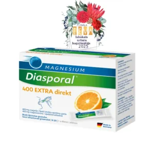 MAGNESIUM DIASPORAL 400 EXTRA direkt ar apelsīnu garšu, 20 paciņas