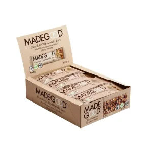 MadeGood bioloģisks batoniņš ar šokolādes gabaliņiem, vitamīniem un minerālvielām, 36g x 12