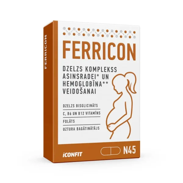 ICONFIT Ferricon dzelzs komplekss sarkano asinsķermenīšu un hemoglobīna veidošanai, N45