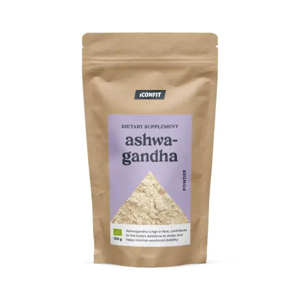 ICONFIT ASHWAGANDHA bioloģisks ašvagandas pulveris, 150g