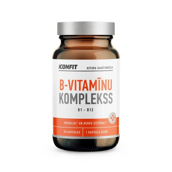 ICONFIT B-vitamīnu (B1 - B12) komplekss enerģijai un nervu sistēmai, 90 kapsulas