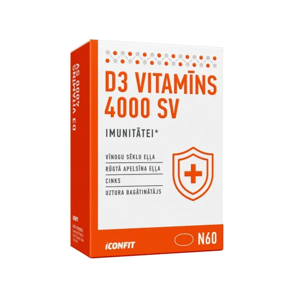 ICONFIT D3 vitamīns imunitātei 4000SV, 60 kapsulas