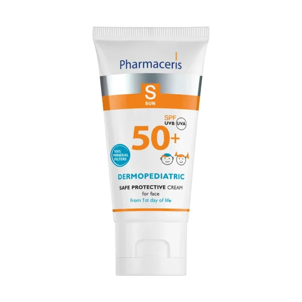 PHARMACERIS S Aizsargājošs sejas krēms bērniem SPF50+ ar minerāliem filtriem, 50ml