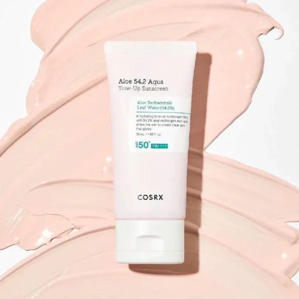COSRX ALOE AQUA TONE-UP Sunscreen SPF 50, toni izlīdzinošs, mitrinošs saules aizsargkrēms ar SPF50, 50ml