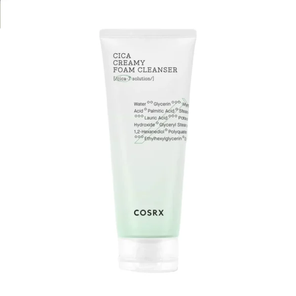 COSRX PURE FIT CICA Creamy Foam Cleanser, krēmīgas putas sejas attīrīšanai, 150ml