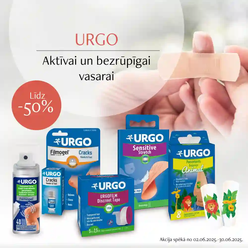 Noturīgi un saudzējoši plāksteri no Urgo zīmola, lai vasaru vari baudīt mierīgi un bez raizēm. Tagad izdevīgāk!