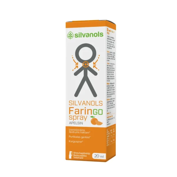 SILVANOLS FARINGO SPRAY apelsīns, izsmidzināms līdzeklis kaklam, 20ml