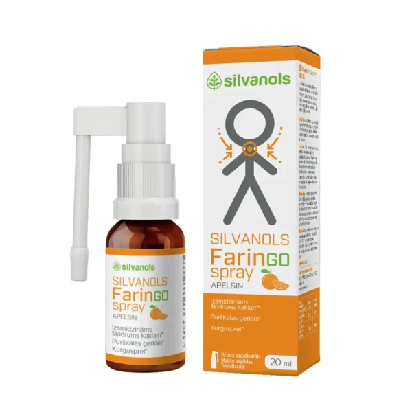 SILVANOLS FARINGO SPRAY apelsīns, izsmidzināms līdzeklis kaklam, 20ml - Image 2
