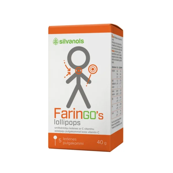 SILVANOLS FARINGO lollipops sūkājamās ledenes, 5 gab.