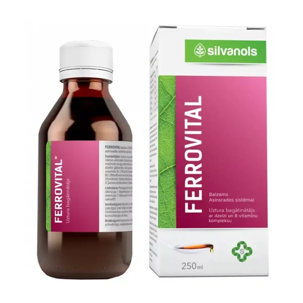 SILVANOLS FERROVITAL ar dzelzi un B vitamīnu kompleksu, 250ml