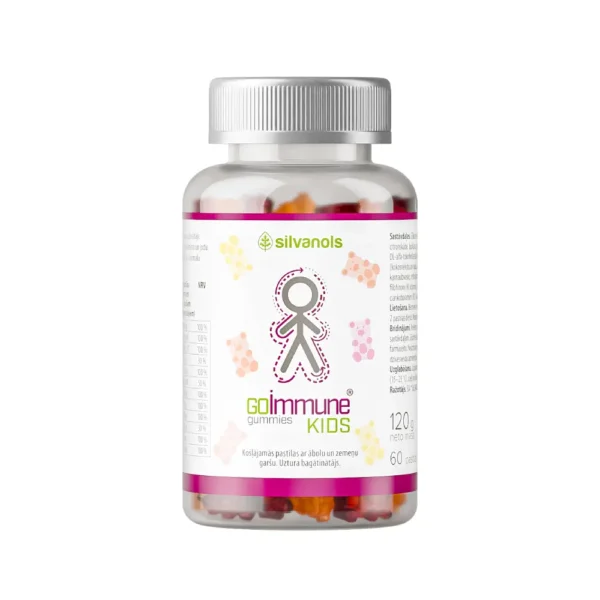 SILVANOLS GOIMMUNE KIDS GUMMIES košļājamās pastilas imunitātei, 60 gab.