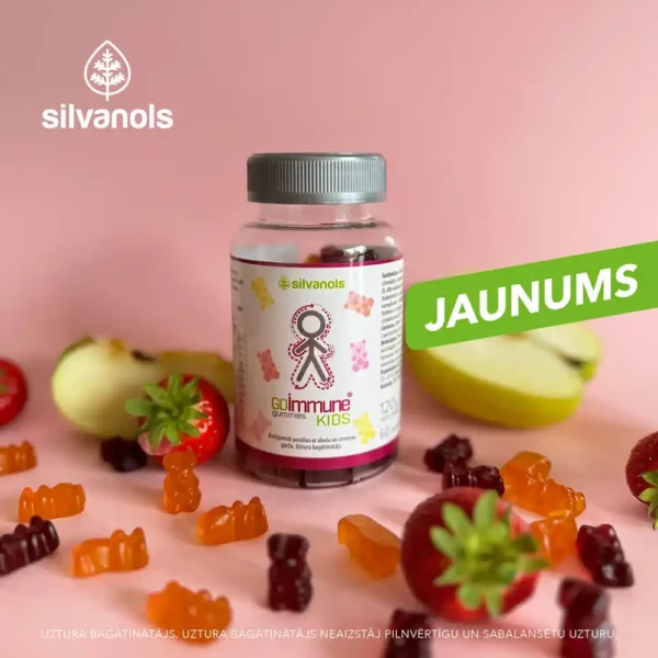 SILVANOLS GOIMMUNE KIDS GUMMIES košļājamās pastilas imunitātei, 60 gab.