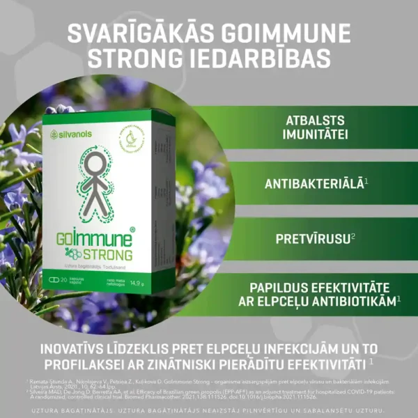 SILVANOLS GOIMMUNE STRONG imūnsistēmai, 20 kapsulas