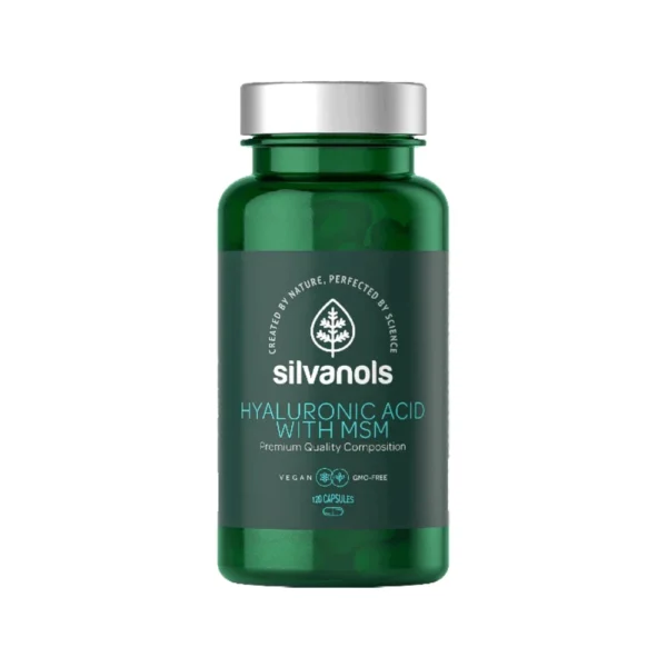 SILVANOLS HYALURONIC ACID WITH MSM hialuronskābes un MSM komplekss, 120 kapsulas