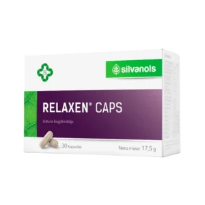 SILVANOLS RELAXEN CAPS dabīgs augu komplekss ar nomierinošu iedarbību, 30 kapsulas