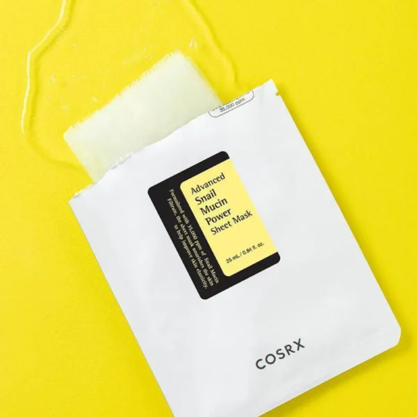 COSRX ADVANCED SNAIL Mucin Power Sheet Mask, dziļi mitrinoša un nomierinoša sejas maska, 1 gab.