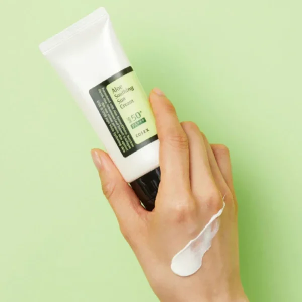 COSRX Aloe Soothing Sun Cream SPF50+ / PA+++ vieglas tekstūras nomierinošs, mitrinošs saules aizsargkrēms, 50ml
