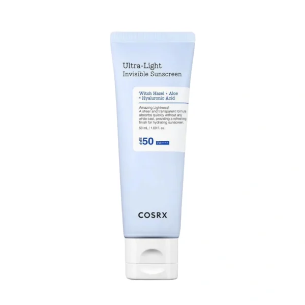 COSRX ULTRA-LIGHT Invisible Sunscreen SPF50 / PA++++, īpaši viegls, nemanāms saules aizsargkrēms, 50ml