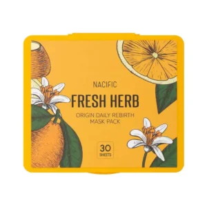 NACIFIC FRESH HERB Origin Daily, Mitrinošas, nomierinošas, atjaunojošas auduma sejas maskas, 30 gab.