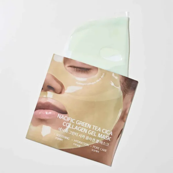 NACIFIC GREEN TEA CICA COLLAGEN Mitrinoša un revitalizējoša hidrogēla maska, 35g