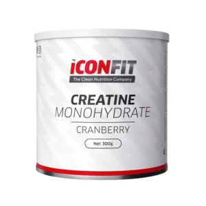 ICONFIT Kreatīna Monohidrāts spēkam un muskuļiem, ar dzērveņu garšu un saldinātāju, 300g