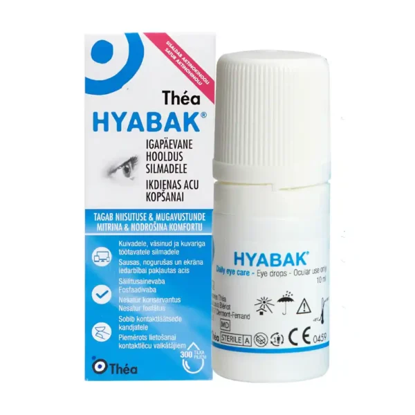 THEA HYABAK 0,15% mitrinoši acu pilieni, 10ml