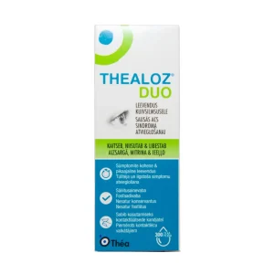 THEALOZ DUO ir oftalmoloģisks šķīdums, kas satur trehalozi (3 %), nātrija hialuronātu (0,15 %), nātrija hlorīdu, trometamolu, sālsskābi un ūdeni injekcijām.