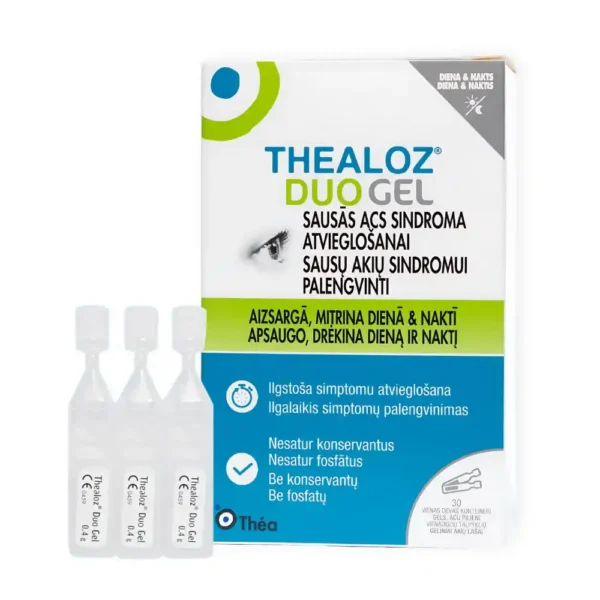 Thealoz Duo Gel gēlveida acu pilieni vienreizējās devās, 30 gab.