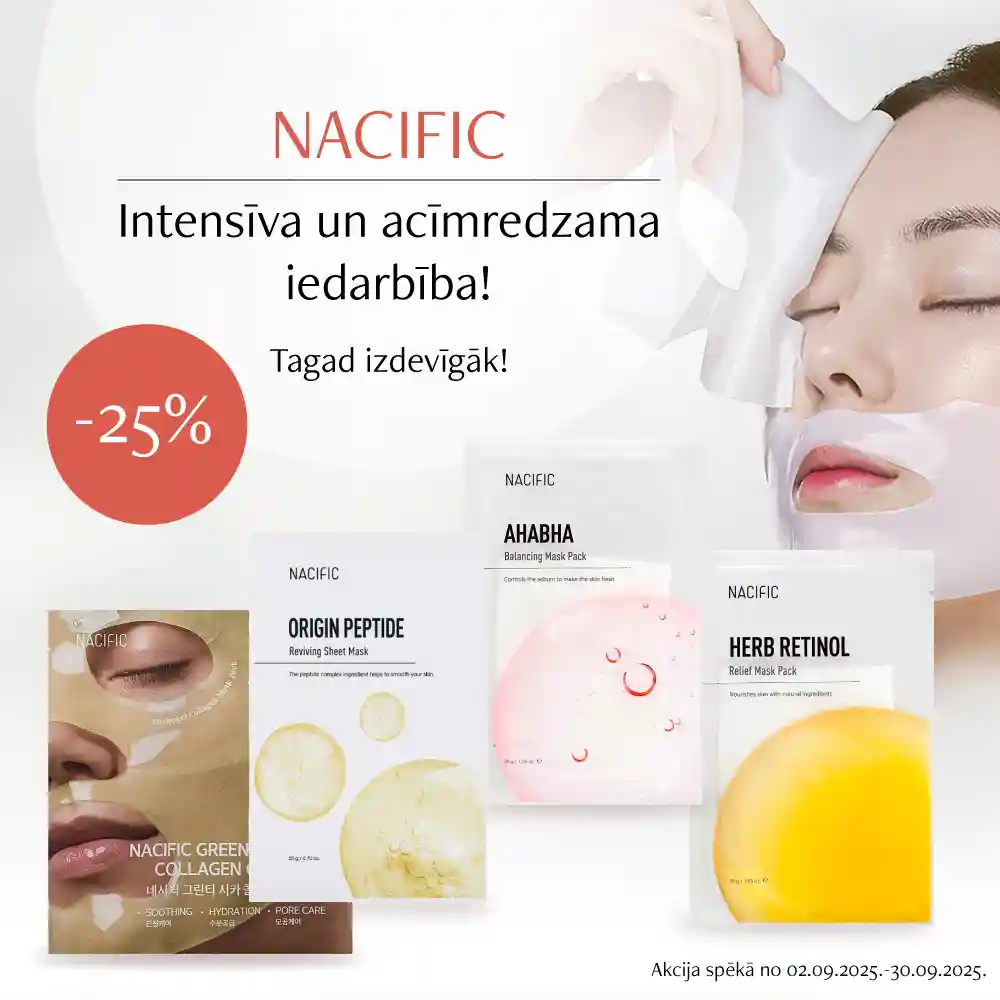 Nacific sejas maskām akcija ar atlaidi -25%