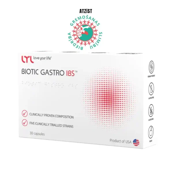 LYL BIOTIC GASTRO IBS™️ Klīniski pētītu baktēriju komplekss, 30 kapsulas