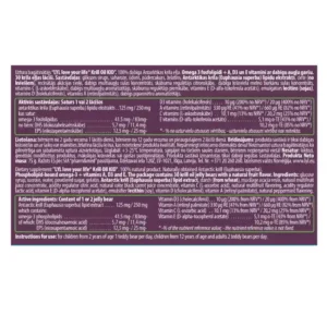 LYL Krill Oil KID Omega-3 komplekss bērniem, 30 krila eļļas lācīši, sastāvs