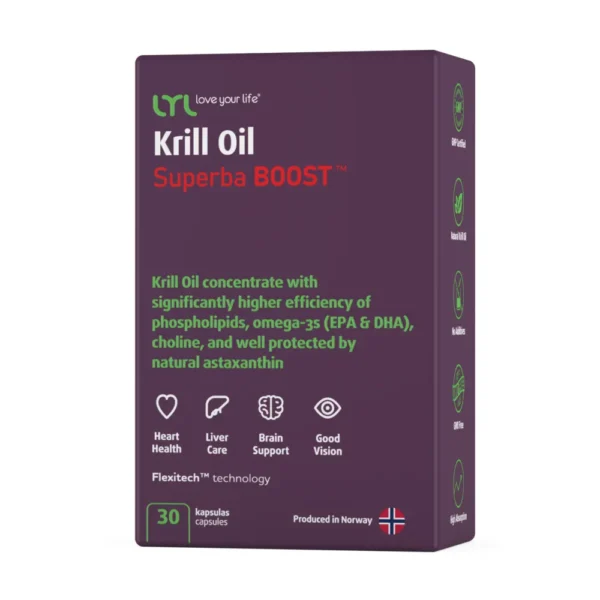 LYL Krill Oil Superba BOOST™ Omega-3 koncentrāts, 30 kapsulas