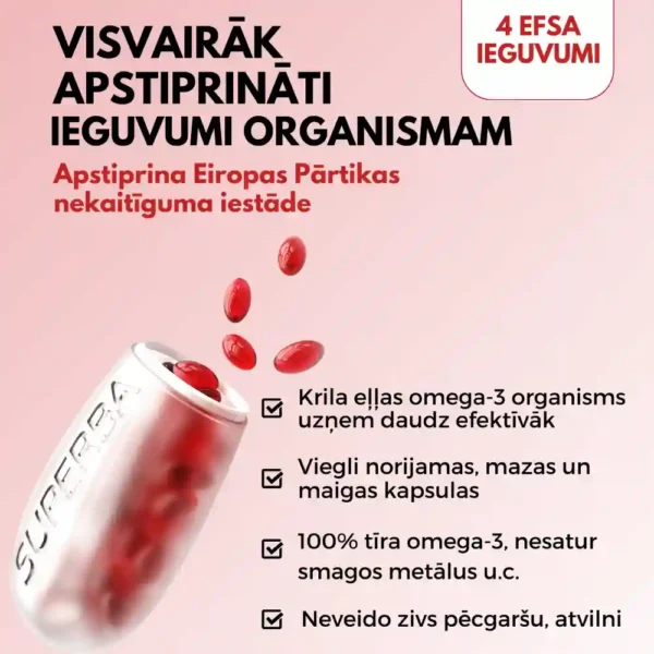 LYL Krill Oil Superba BOOST™ Omega-3 koncentrāts, 30 kapsulas - Image 4