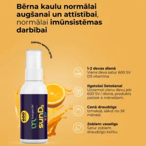 LYL sunD3 KID 600SV Izsmidzināms D vitamīns bērniem, 25ml