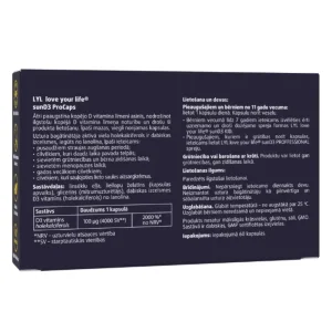 LYL sunD3 ProCaps 4000 SV augsti efektīvs D3 vitamīns, 60 kapsulas