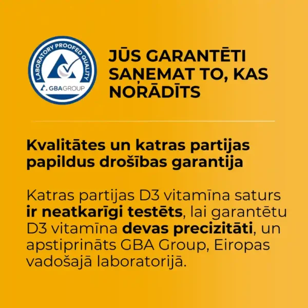 LYL sunD3 ProCaps 4000 SV augsti efektīvs D3 vitamīns, 60 kapsulas - Image 3