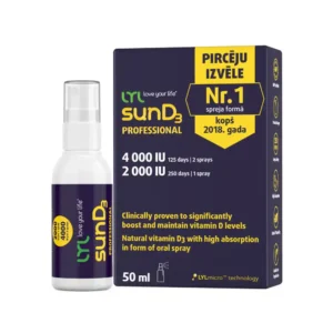 LYL sunD3 Professional 4000 SV | 2 000 SV D vitamīna sprejs, 50ml