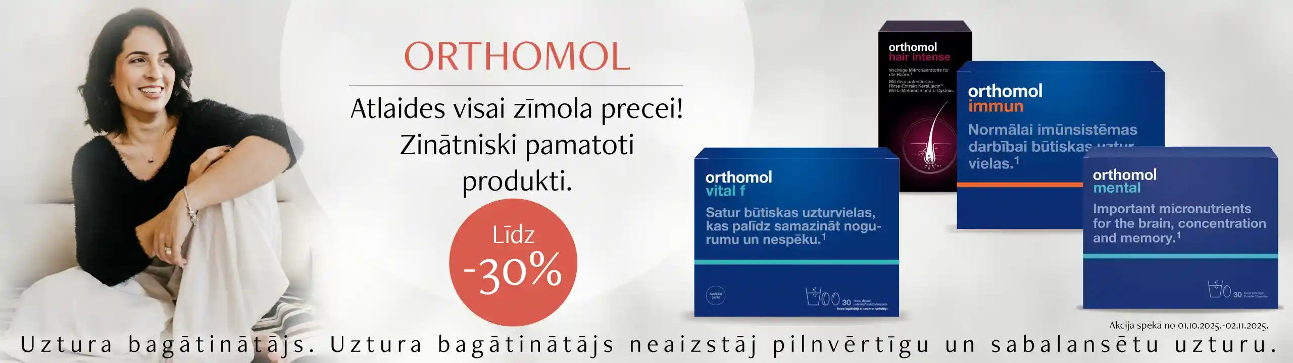 Akcija visai ORTHOMOL precei! Atlaides līdz pat -30%!