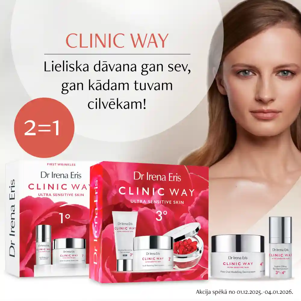 Veido pati savu ideālo komplektu – liec grozā jebkurus 2 Clinic Way zīmola produktus, un lētāko saņem dāvanā!
