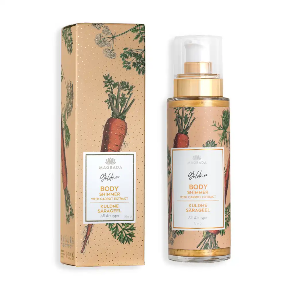 MAGRADA GOLDEN SHIMMER zeltainā mirdzuma gēls ar burkānu ekstraktu, 100 ml