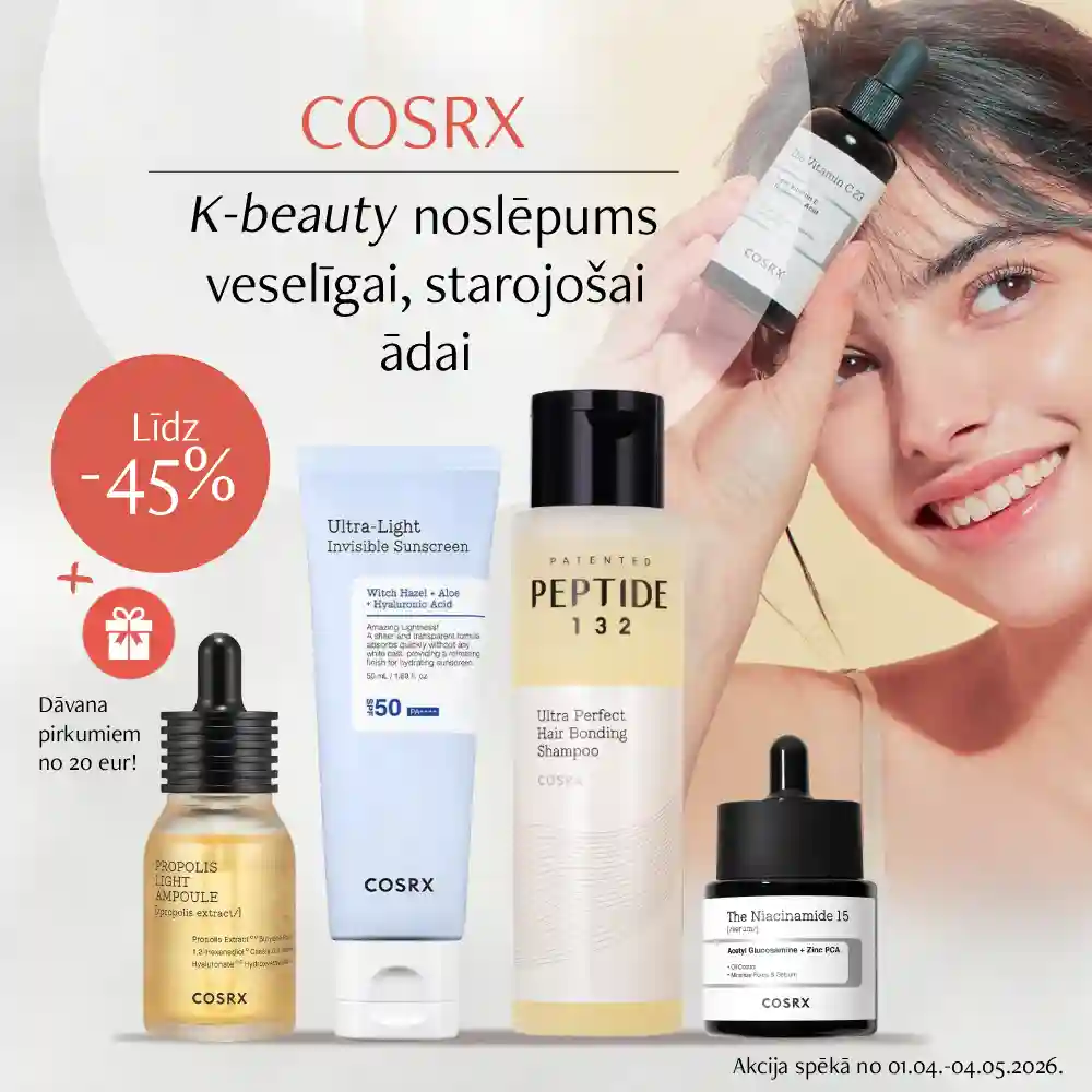 Korejas kosmētikai Cosrx atlaides līdz pat -45%, un vēl dāvana pirkumiem virs 20 eur!