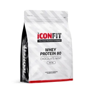 ICONFIT WHEY-80 sūkalu proteīns - šokolādes un piparmētru, ar saldinātāju, 1000g