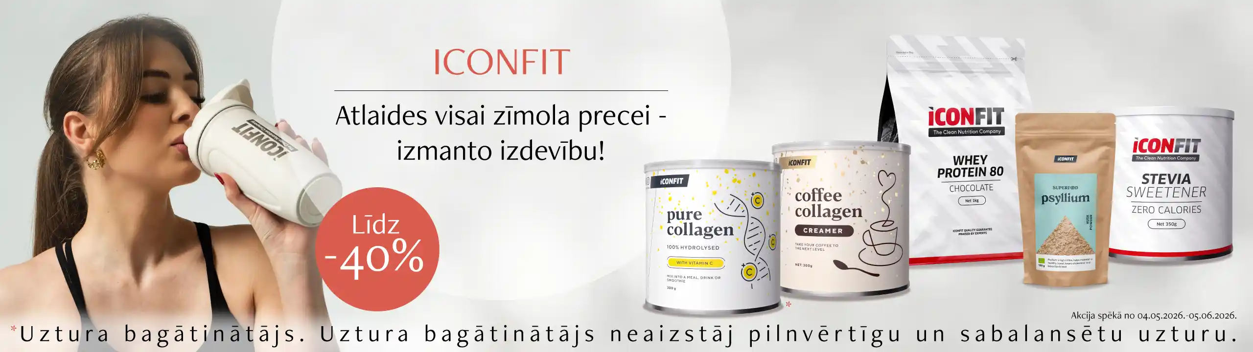 Iconfit zīmola dienas ir klāt, ar atlaidēm līdz -40% visai precei! Izmanto izdevību!